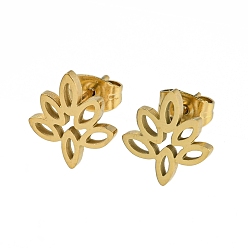 Цветок 304 из нержавеющей стали серьги, золотые, цветок, 11.5x10.5 мм