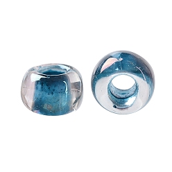 (188) Inside Color Luster Crystal/Capri Blue Lined TOHO Round Seed Beads, Japanese Seed Beads, (188) Inside Color Luster Crystal/Capri Blue Lined, 8/0, 3mm, Hole: 1mm, about 1110pcs/50g