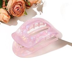Бледно-Розовый Овальные заколки для волос из ацетата целлюлозы, аксессуары для волос для женщин и девочек, розовый жемчуг, 100x65 мм