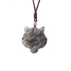 Тигр Кулоны из натурального лабрадорита, тигр, 31.50 дюйм (80 см)