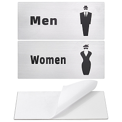 Платина 2шт. 2 варианты алюминиевой таблички для женского туалета, прямоугольные, платина, 230x100 мм, 1 шт / стиль