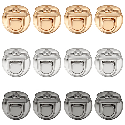 (52) Непрозрачная лаванда 12шт. 3 цвета, металлическая сумка, застежка-защелка, кошелек с застежкой на большой палец, разноцветные, 2.9x2.5x1 см, 4 шт / цвет