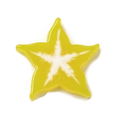 Carambola Resin Imitation Fruit Model, Artificial Fruit Slices, Pretending Prop Decorations, Carambola, 29x29.5x5mm