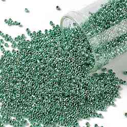 (PF561) PermaFinish Teal Aqua Metallic Toho runde Rocailles, japanische Rocailles, (pf 561) permafinish teal aqua metallic, 15/0, 1.5 mm, Bohrung: 0.7 mm, über 3000pcs / Flasche, 10 g / Flasche