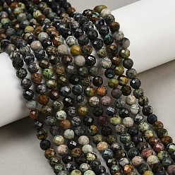 Африканский Бирюза(яшма) Бусы натуральная африканская бирюза (яшма), круглые, граненые, 6~6.5 мм, отверстие : 0.9 мм, около 60~61 шт / нитка, 14.76~15.04'' (37.5~38.2 см)