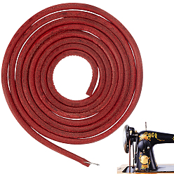 Coconut Brown 1Pc 1.83M Cowhide Cord, Round, for DIY Craft, Coconut Brown, 5mm, about 2.00 Yards(1.83m)/Set