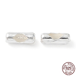Серебро 925 Коннекторы с шариковой цепью из серебра, серебряные, 8.2x3 мм, отверстие : 1.5 мм, подходит для шариковой цепи 2.6 мм