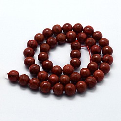 Red Jasper Natural Red Jasper Beads Strands, Round, 10mm, Hole: 1mm, about 37pcs/strand,  14.76 inch(37.5cm)