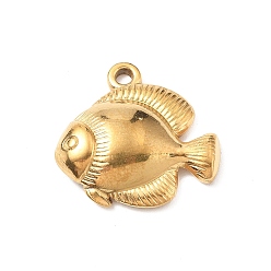 Fish 304 подвески из нержавеющей стали, реальный 18 k позолоченный, рыба, 19x19x4 мм, отверстие : 1.8 мм