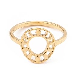 Золотой 201 кольца для пальцев подушечки из нержавеющей стали, пончик с фазой луны, золотые, размер США 7 3/4 (17.9 мм), лоток : 13.5x12 мм