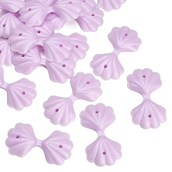 Shell Shape Силиконовые бусины, фокусные бусы, сирень, формы раковины, 55x29x6 мм, отверстие : 2 мм