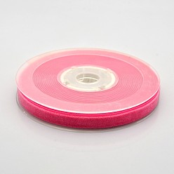 Cerise Polyester Velvet Ribbon for Gift Packing and Festival Decoration, Cerise, 3/8 inch(10mm), about 50yards/roll(45.72m/roll)