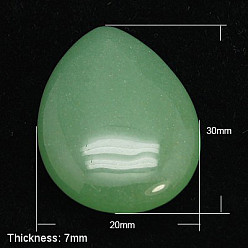 Авантюрин Природных драгоценных камней кабошон, зеленый авантюрин, слеза, длиной около 30 мм , шириной 20 мм , толщиной 7 мм 