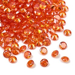Rouge Orange Cabochons de zircons, Grade a, facette, diamant, rouge-orange, 3x2mm