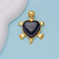 Синий Драгоценный Камень Синтетические голубые голдстоуновские кабошоны, черепахи, сердце, 39x30x8 мм