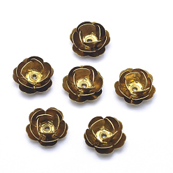 Raw(Unplated) Brass Bead Caps, Lead Free & Cadmium Free & Nickel Free, Raw(Unplated), 10.5x5mm, Hole: 0.8mm