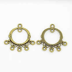 Античная Бронза Коннекторы тибетского стиля, для люстры, без кадмия, без никеля и без свинца, кольцо, античная бронза, 26x25x2 мм, отверстие : 1.5 мм