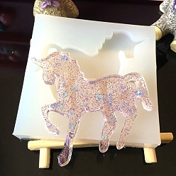 Лошадь Силиконовые формы, формы для литья смолы, для уф-смолы, эпоксидная смола, белые, лошадь, 78x78x10 мм