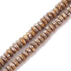 Верблюжий Бусины из полимерной глины ручной работы, плоско-круглые, верблюжие, 6~9x4 мм, отверстие : 1.6 мм, около 100~117 шт / нитка, 15.51~16.10'' (39.4~40.9 см)