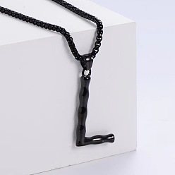 Letter L Стильные ожерелья с подвесками из нержавеющей стали, чёрные, Письмо L