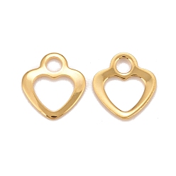 Echt 24 k vergoldet 201 Edelstahl Reize, Herz, echt 24 k vergoldet, 12x10.5x1 mm, Bohrung: 2.4 mm