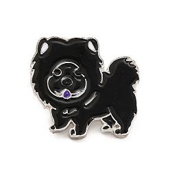 Собака Эмалированная булавка с латунными защелками-бабочками, значок сплава для одежды рюкзака, чау-чау, 23.5x25x10 мм, штифты : 1.1 мм