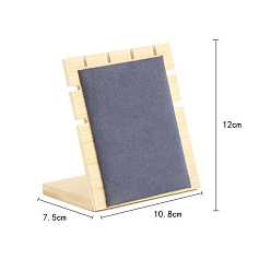 Серый Стеллаж для демонстрации ожерелья из микрофибры, подставки для украшений для подвешивания ожерелий, с бамбуком, прямоугольные, серые, 75x108x120 мм