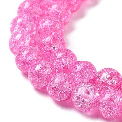 Violet Synthetic Crackle Quartz Beads Strands, Round, Dyed, Violet, 8mm, Hole: 1mm, about 50pcs/strand, 15.7 inch