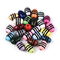 (52) Непрозрачная лаванда Набивные шима деревянные бусины, рис, разноцветные, 12x8 мм, отверстие : 3 мм