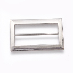 Platine Boucles d'alliage, rectangle, platine, 37x24x2mm, Trou: 7x30mm
