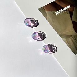 Сливовый Полимерные пальцевые кольца, круглые, слива, размер США 8 (18.1 мм)