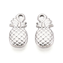 Нержавеющая Сталь Цвет 304 из нержавеющей стали подвесок ананаса, цвет нержавеющей стали, 17x8x3 мм, отверстие : 1.5 мм