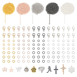 (52) Непрозрачная лаванда Наборы для самостоятельного изготовления подвесок из сплава и железных цепей, разноцветные, 12x6 мм