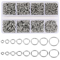 Нержавеющая Сталь Цвет 950 шт. 8 стили вакуумное покрытие PVD 304 открытые соединительные кольца из нержавеющей стали, цвет нержавеющей стали, 4~12x1 мм, внутренний диаметр: 2~10 мм