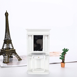 Белый Миниатюрные украшения для туалетного столика из дерева, аксессуары для кукольного домика с микро-ландшафтом, притворяясь опорными украшениями, белые, 102x40x175 мм