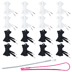 (52) Непрозрачная лаванда 16 пар 2 цветов поликоттоновые шнурки, с пластиковым нитевдевателем и пружинными швейными иглами из сплава, разноцветные, 1300x10 мм, 8 пары / цвет