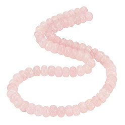 Pink 2 brins de perles de jade blanc naturel, teint, facette, ronde, rose, 8x5mm, Trou: 1.2mm, Environ 74 pcs/chapelet, 14.80'' (37.6 cm)