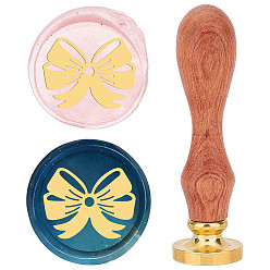 Bowknot Латунная восковая печать с деревянной ручкой, для diy scrapbooking, Bowknot шаблон, 25 мм