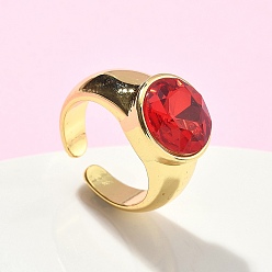 Золотой Латунные регулируемые открытые манжеты, круглые, со стеклом, без кадмия, без никеля и без свинца, золотые, 14 мм, внутренний диаметр: регулируемый