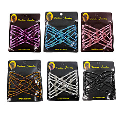 (52) Непрозрачная лаванда Производитель булочек из стальных волос, расческа для волос, со стеклянными и акриловыми шариками, разноцветные, 75x85 мм