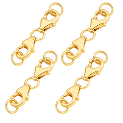 Золотой 4 шт. 925 застежки-когти из стерлингового серебра, золотые, 16 мм