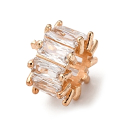 Золотой Латунные микропаве из прозрачного кубического циркония, плоско-круглые, без кадмия и без свинца, стойки покрытие, долговечный, золотые, 11x6.5 мм, отверстие : 6 мм