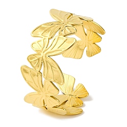 Золотой Ионное покрытие (ip) бабочка 304 браслеты из нержавеющей стали для женщин, золотые, внутренний диаметр: 2-1/8x1-7/8 дюйм (5.3x4.8 см)