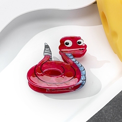 Светло-Вишневый Заколки для волос в форме когтей из ацетата целлюлозы, аксессуары для волос для женщин и девочек, змея, светло-вишневый, 70x63 мм