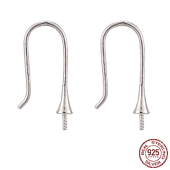 Платина Антикоррозийное покрытие родием 925 серьги крючки из стерлингового серебра, платина, 21x3 мм, лоток : 2 мм, 20 датчик, контактный: 0.8 мм и 0.7 мм