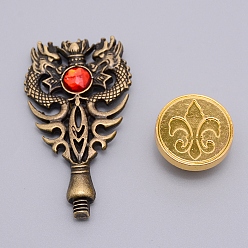 Bronze Antique & Doré Joint de cire enveloppe cadeau joint, joint de poignée en métal, paquet de boîte-cadeau, bronze antique et doré, 8.6x3.5x14.7 cm