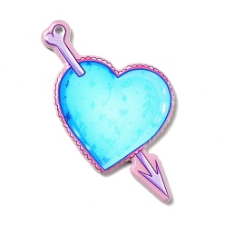 Heart Halloween  Acrylic Pendants, Heart Pattern, 40x40x3mm, Hole: 1.8mm