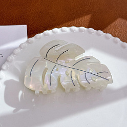 Белый Заколки для волос в форме листа из ацетата целлюлозы, аксессуары для волос для женщин и девушек, белые, 93x59x56 мм