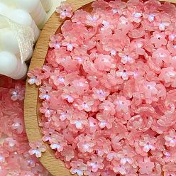 Лосось Гальванизируйте прозрачные стеклянные бусины, AB Цвет покрытия, цветок, salmon, 10 мм