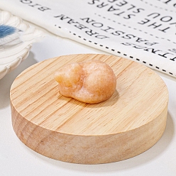 Кальцит Украшения из натурального оранжевого кальцита, фигурка из энергетического камня Рейки, спящий кот, 33.5x39x23.5 мм